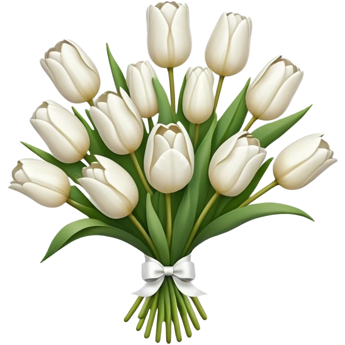 white tulip bouquet  emoji