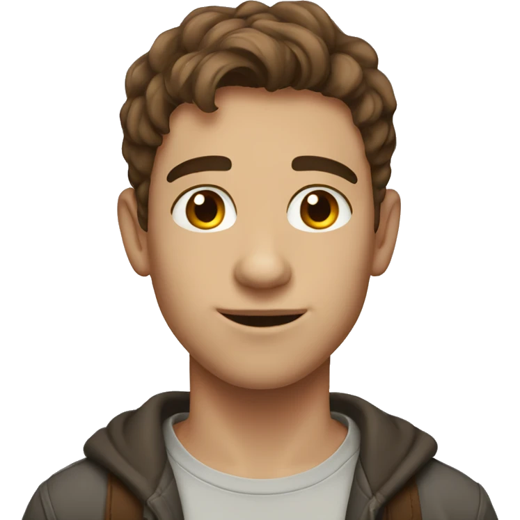 An 23 years old boy with brown hair emoji