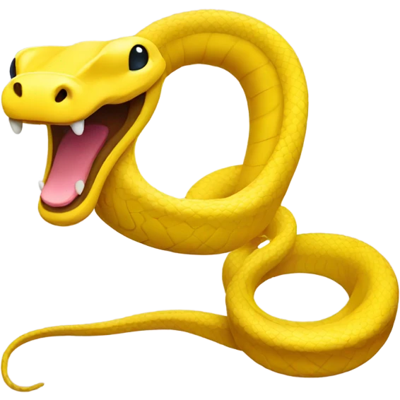 Bright yellow snake with silly face emoji