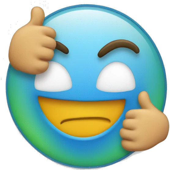very happy emoji circle with thumb up emoji