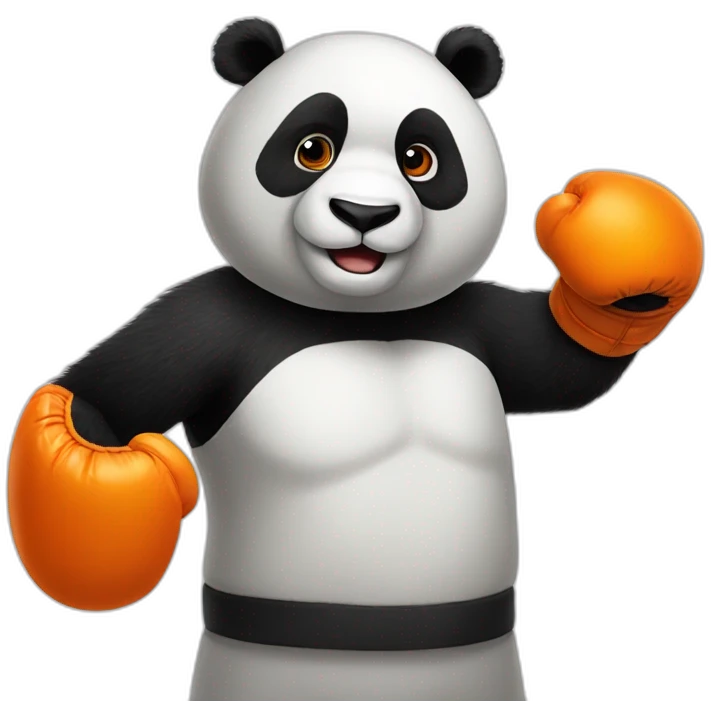 panda with orange boxing gloves emoji