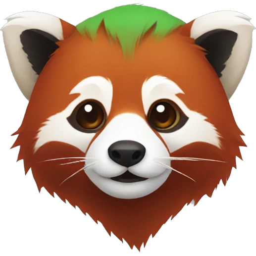 red panda head, but it's green  emoji