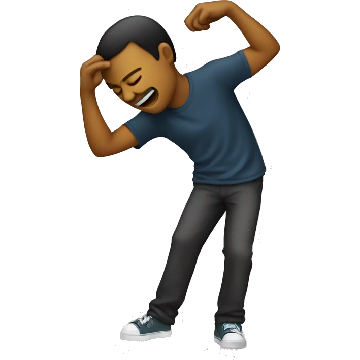 A person dabbing  emoji