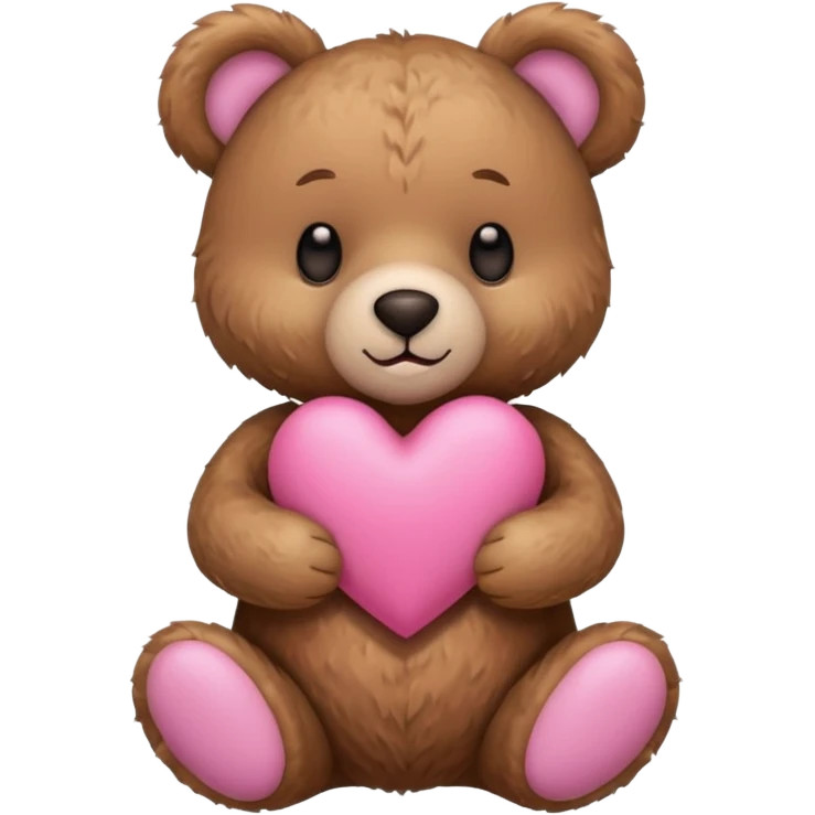 teddy bear holding pink heart emoji