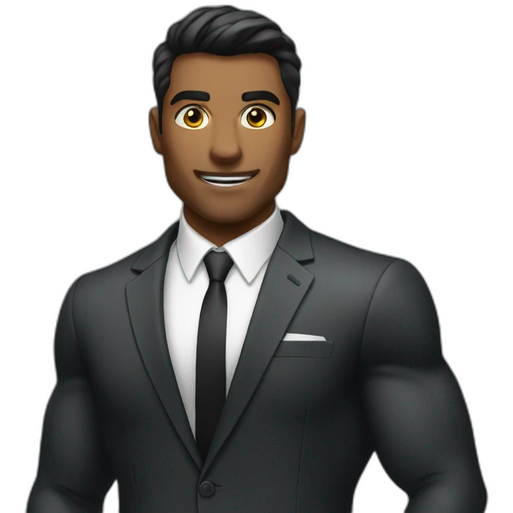 muscular guy in a suit emoji