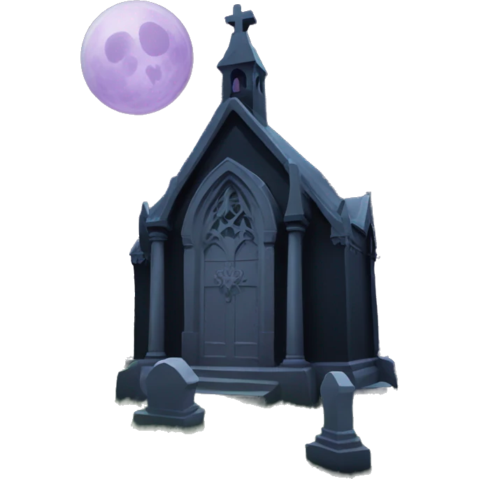Gothic cemetery at night emoji