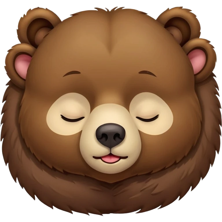 Bear asleep upside down on back, eyes shut, tongue hanging out emoji