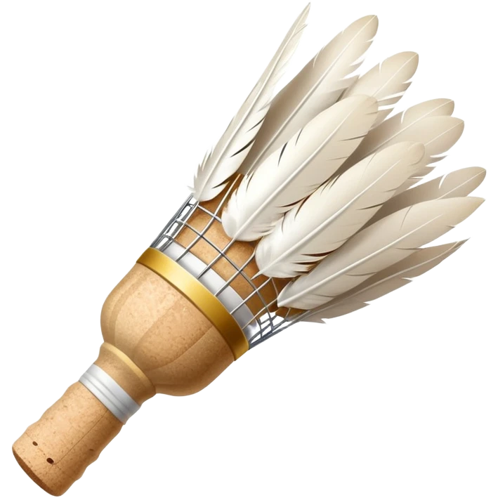 a common badminton shuttlecock with white feathers and cork base emoji