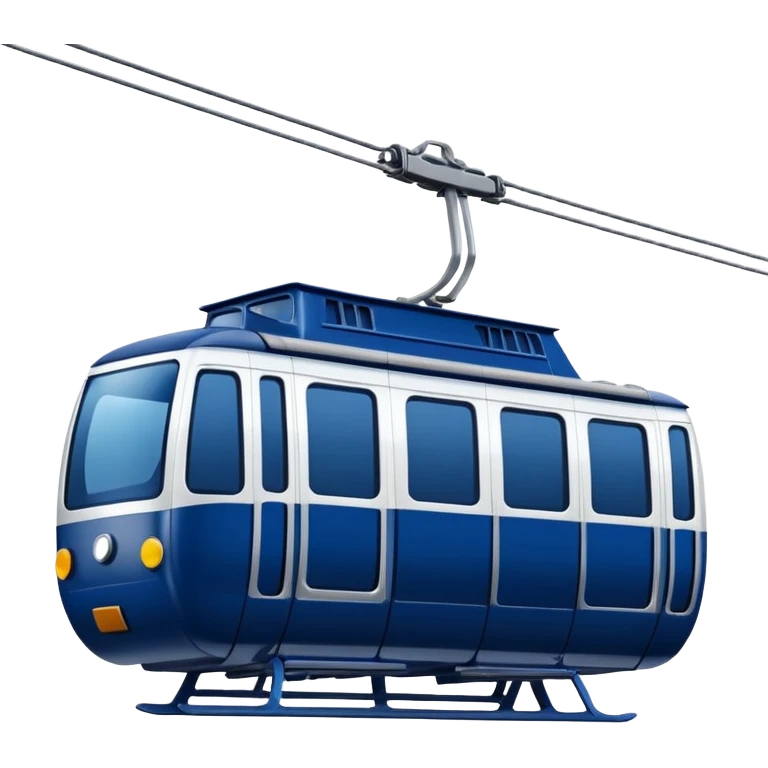 create a cablecar emoji in winter. make it navy dark blue. and add the words in white: Lenk  emoji
