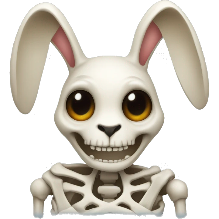 The skeleton of a rabbit with crosses on its eyes emoji