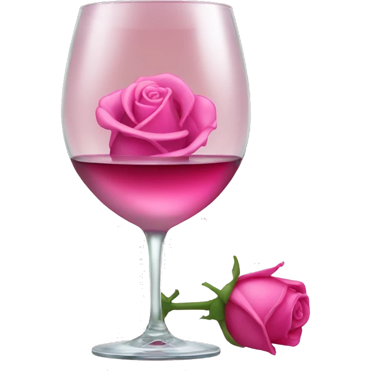 Glass rose + pink wine emoji