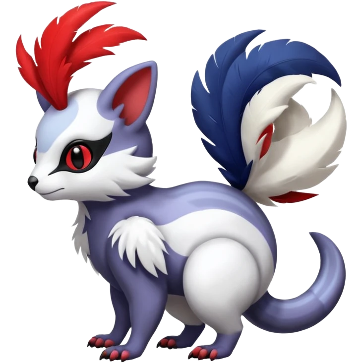 Shiny Furret-Absol-Noibat-Trico-Hybrid (Full body) emoji