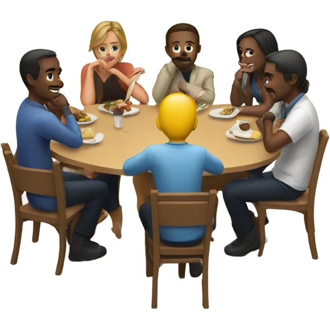 group sitting at a table emoji