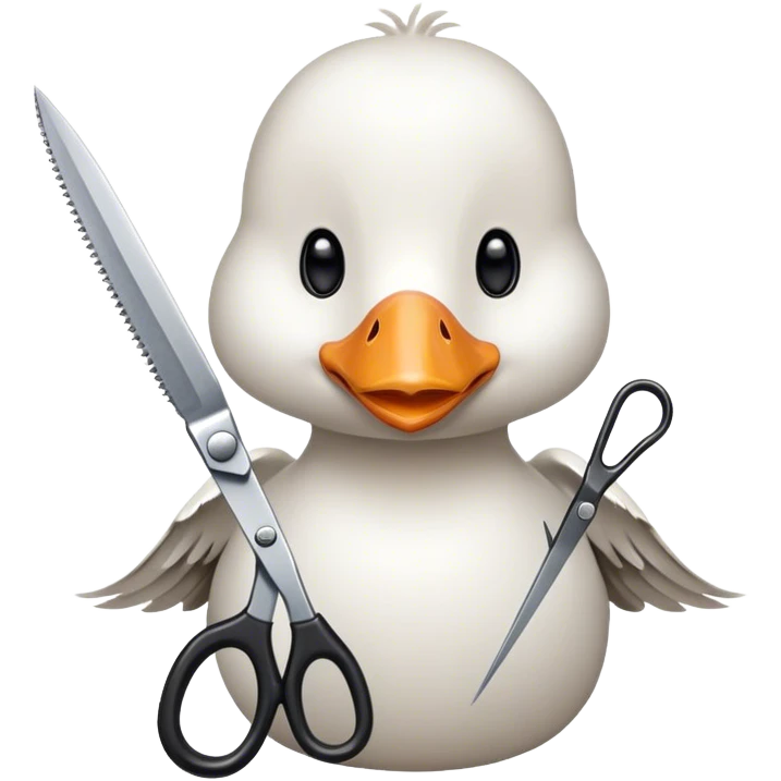 goose with scissors emoji