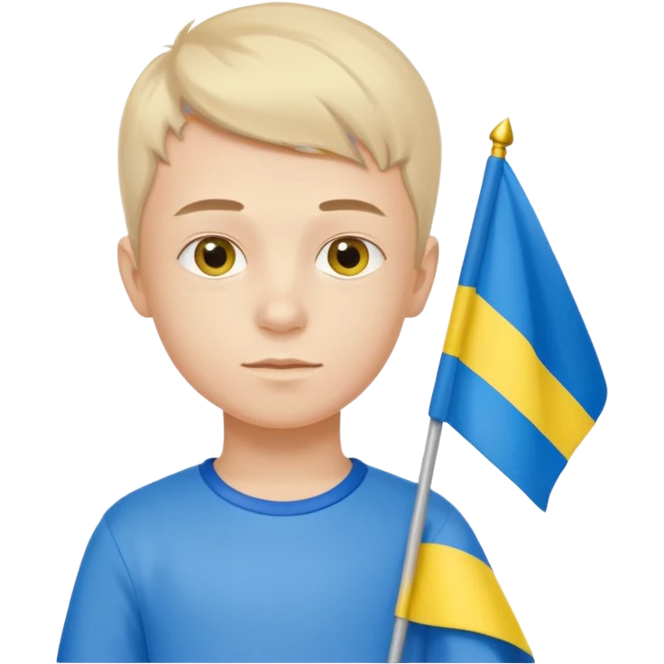 The Ukrainian boy with flag emoji