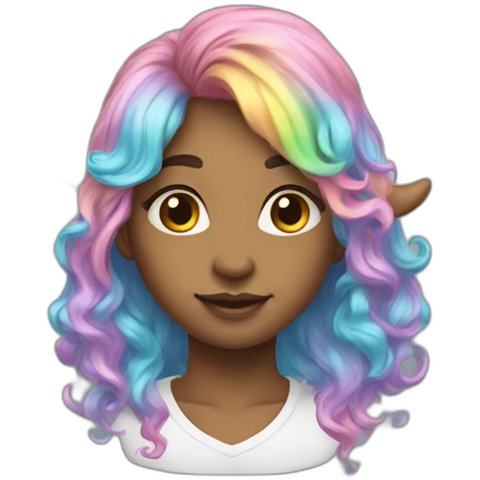 goldhorn-pastelcolor-rainbowhair-unicorn emoji