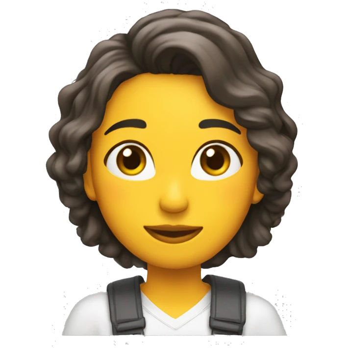 Chica con rizo y poco pelo emoji