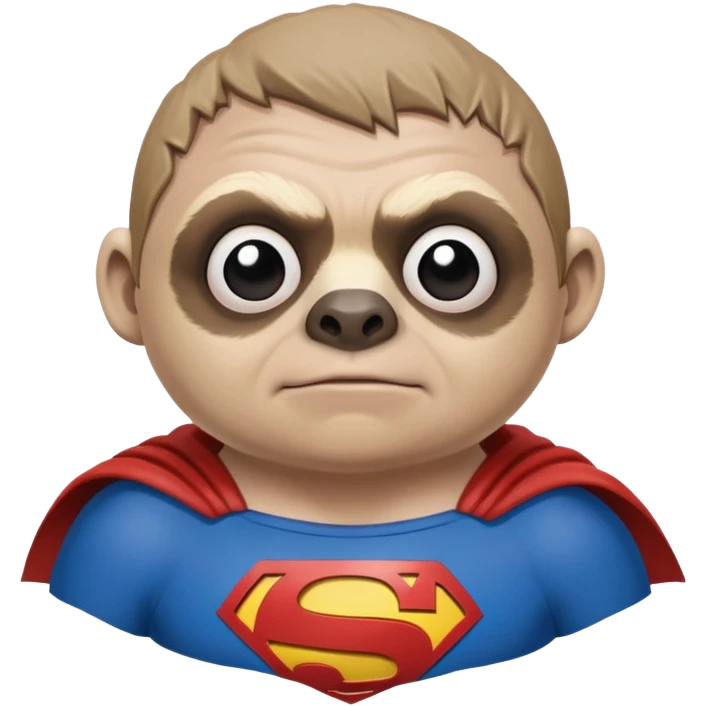 Sloth from The Goonies movie character with misshapen face and superman shirt emoji