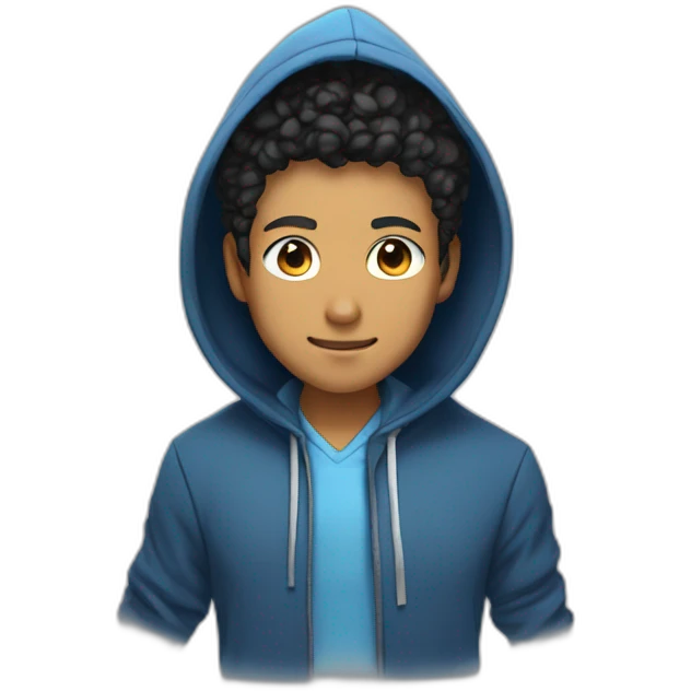 ANIME Gojo WITH A BLU HOODIE emoji
