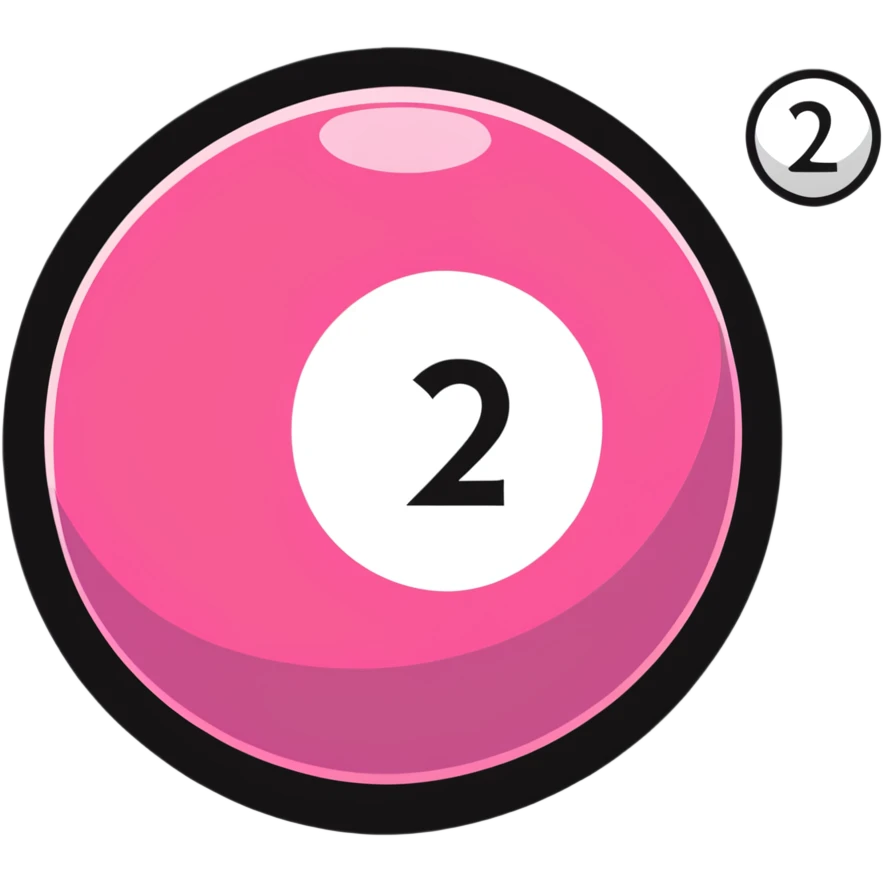 pink billiard ball with the number 23 inside a white circle emoji