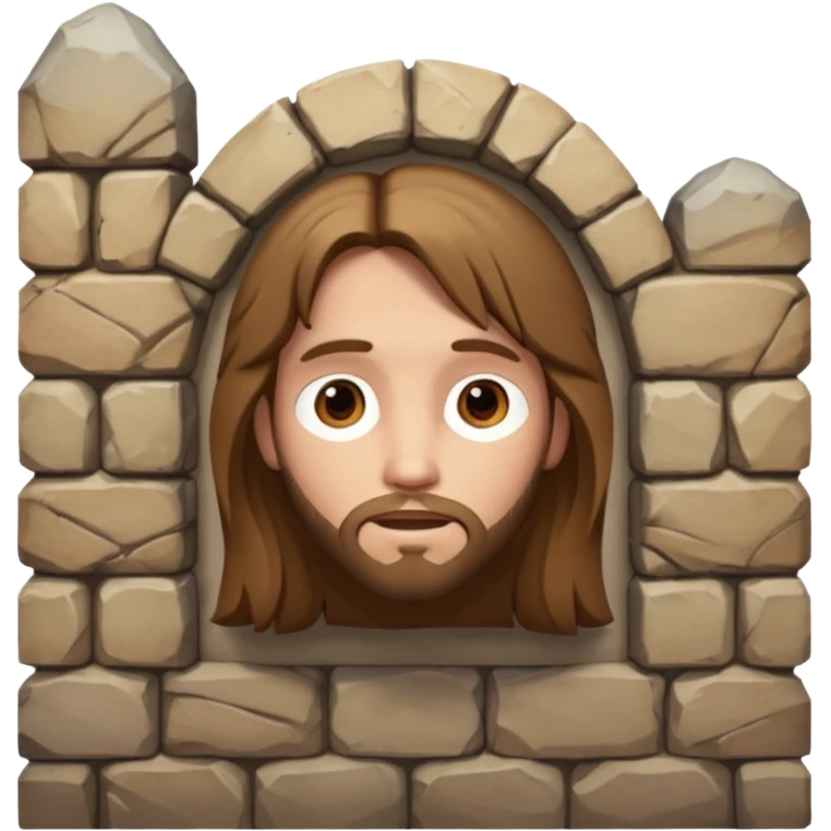 Jesus peaking over a wall emoji