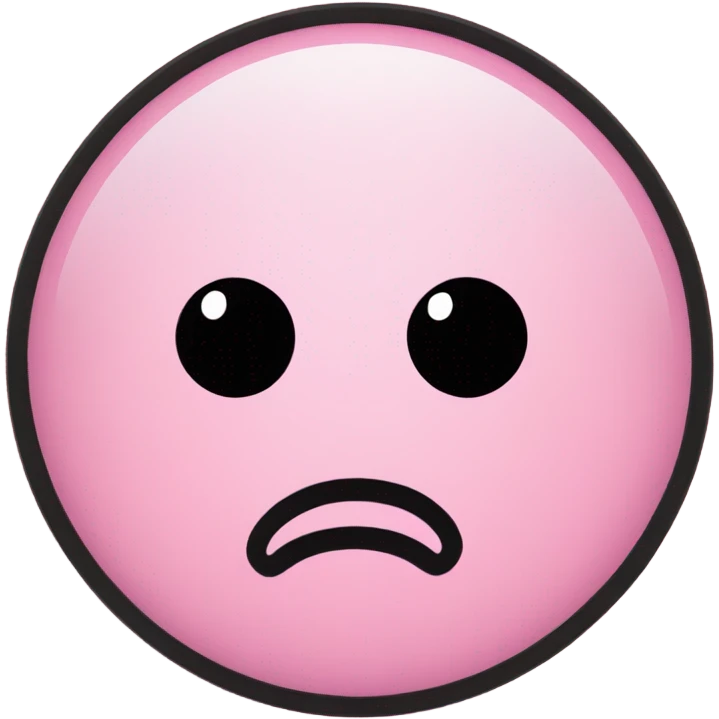 A pink circle is with 2 short black lines on it emoji