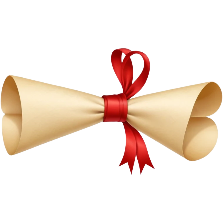 scroll or rolled-up invitation with a red ribbon emoji