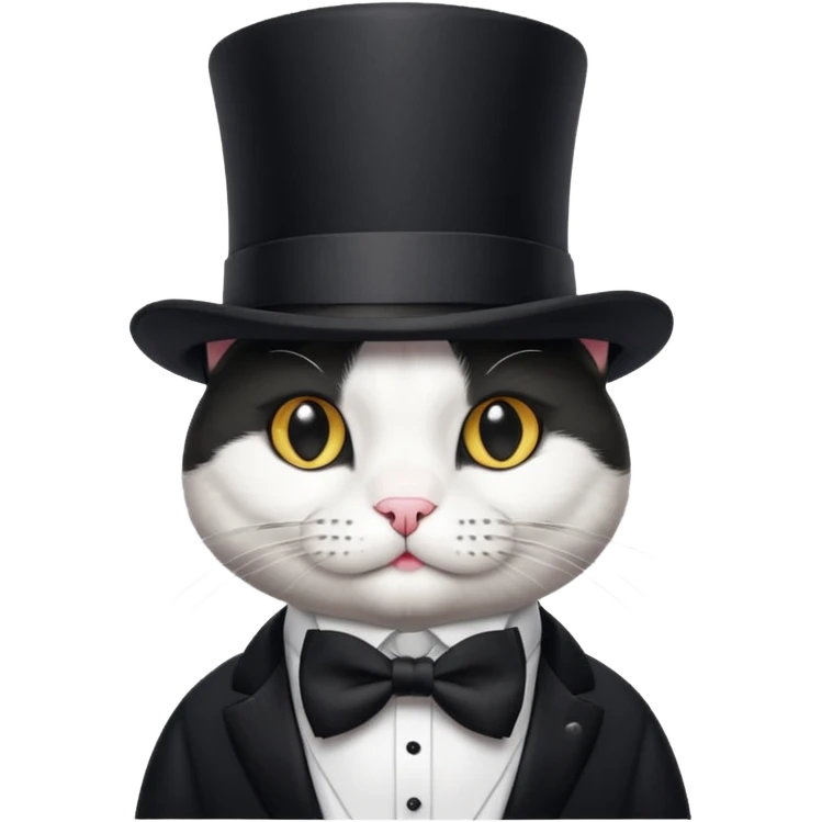 cat wearing a tophat emoji
