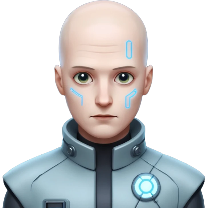 cyberpunk man whihout hair emoji