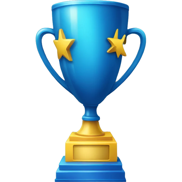 Blue and yellow trophy  emoji