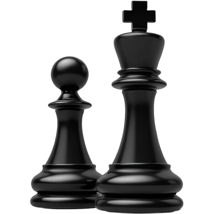 a chess pawn in 3D black style emoji