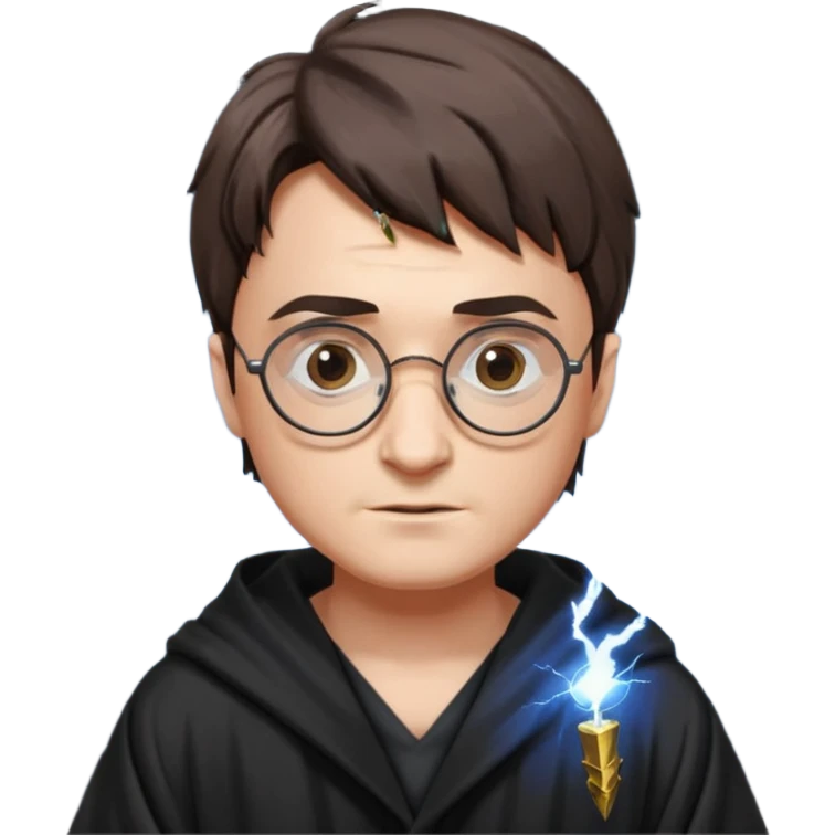 Harry Potter facepalm with glasses, lightning scar, robe emoji