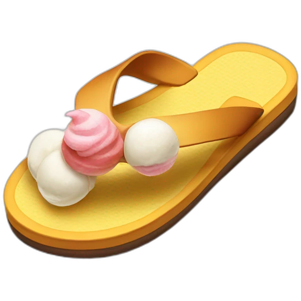 Flip-flops：Eat ice cream emoji