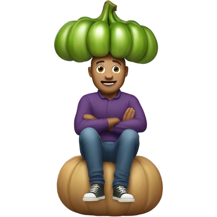 man riding eggplant emoji
