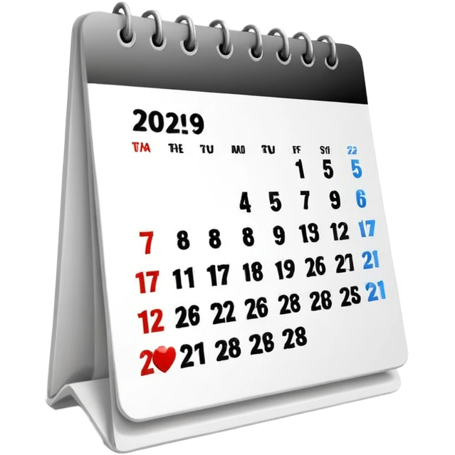 calendar in perspective, only the date, without the rest of the text emoji