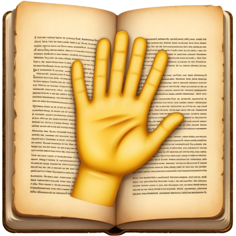 white hand on book page emoji
