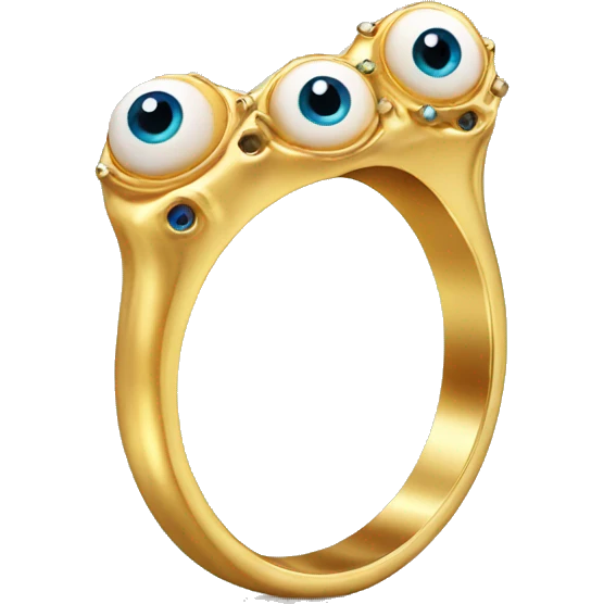 thin gold ring studded with eyeballs emoji