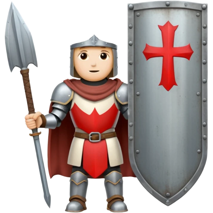Crusader holding a large blank sign emoji