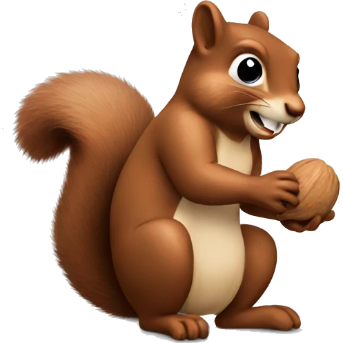 Squirrel getting his nut emoji