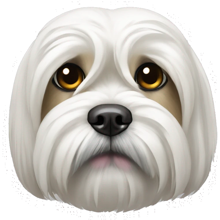 White and serious Lhasa apso  emoji