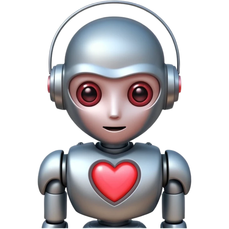 shy robot in love emoji