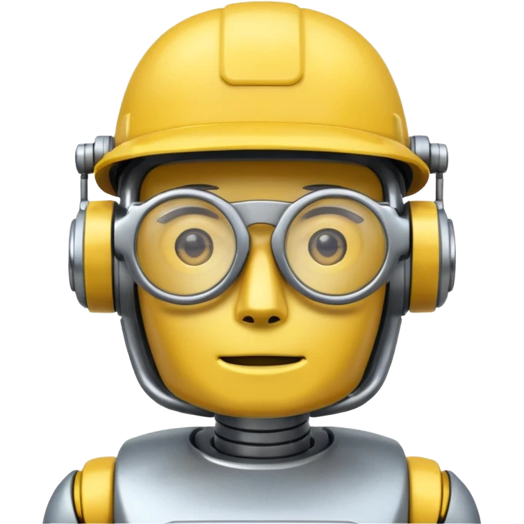glasses robot with yellow hat  emoji