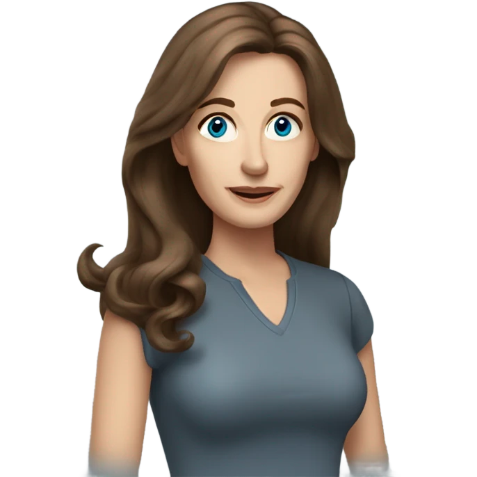 Pamela Linder blue eyes long brown hair age 50 emoji