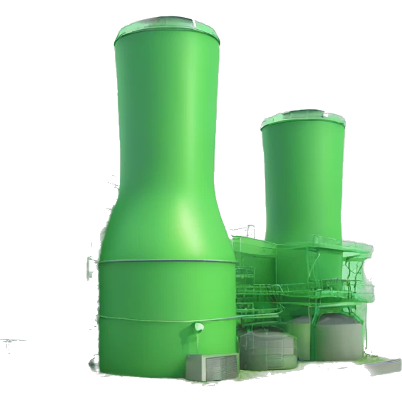 Biogas Power Plant, no chimneys, in green tones emoji