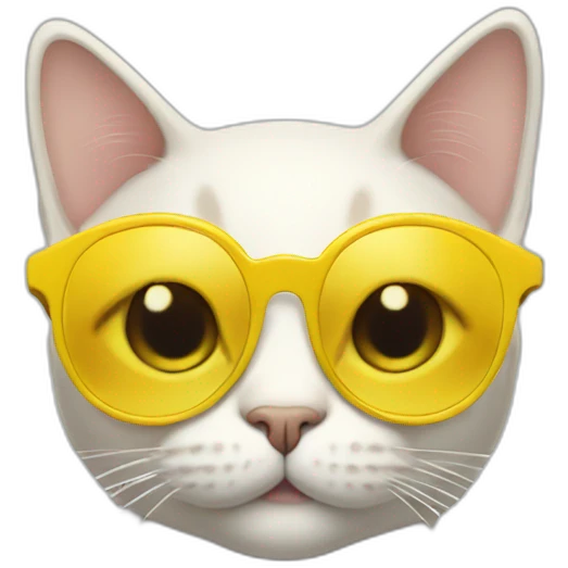 Cat with yellow glasses that holds and is cream emoji