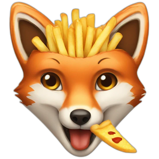 fox eating fries emoji