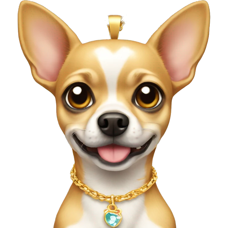 Chihuahua with a necklace emoji