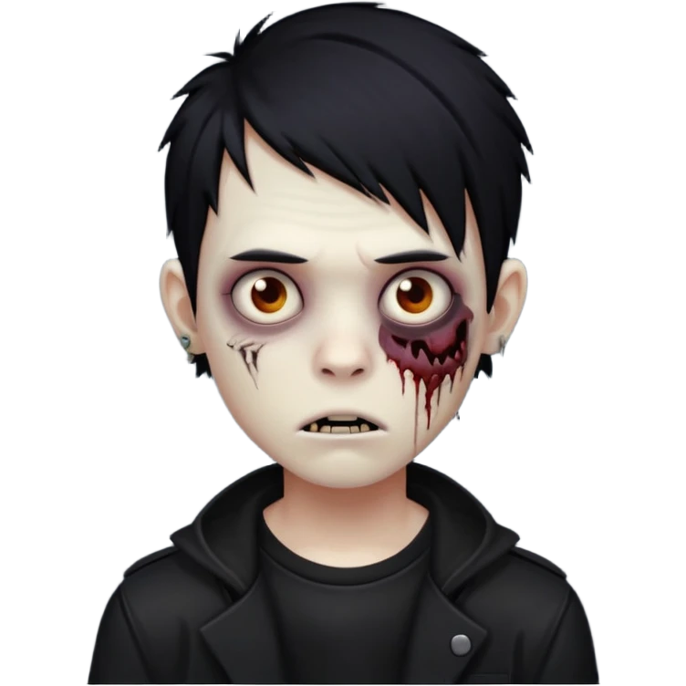 emo zombie boy with black hair emoji