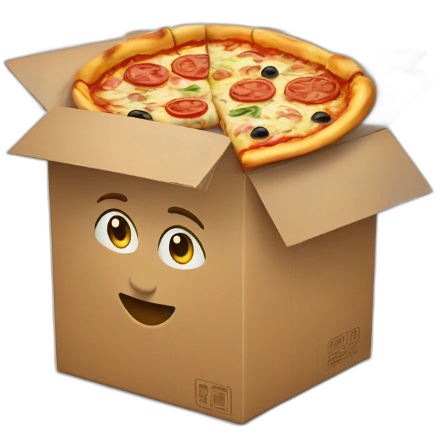 Italian pizza in pizza box emoji