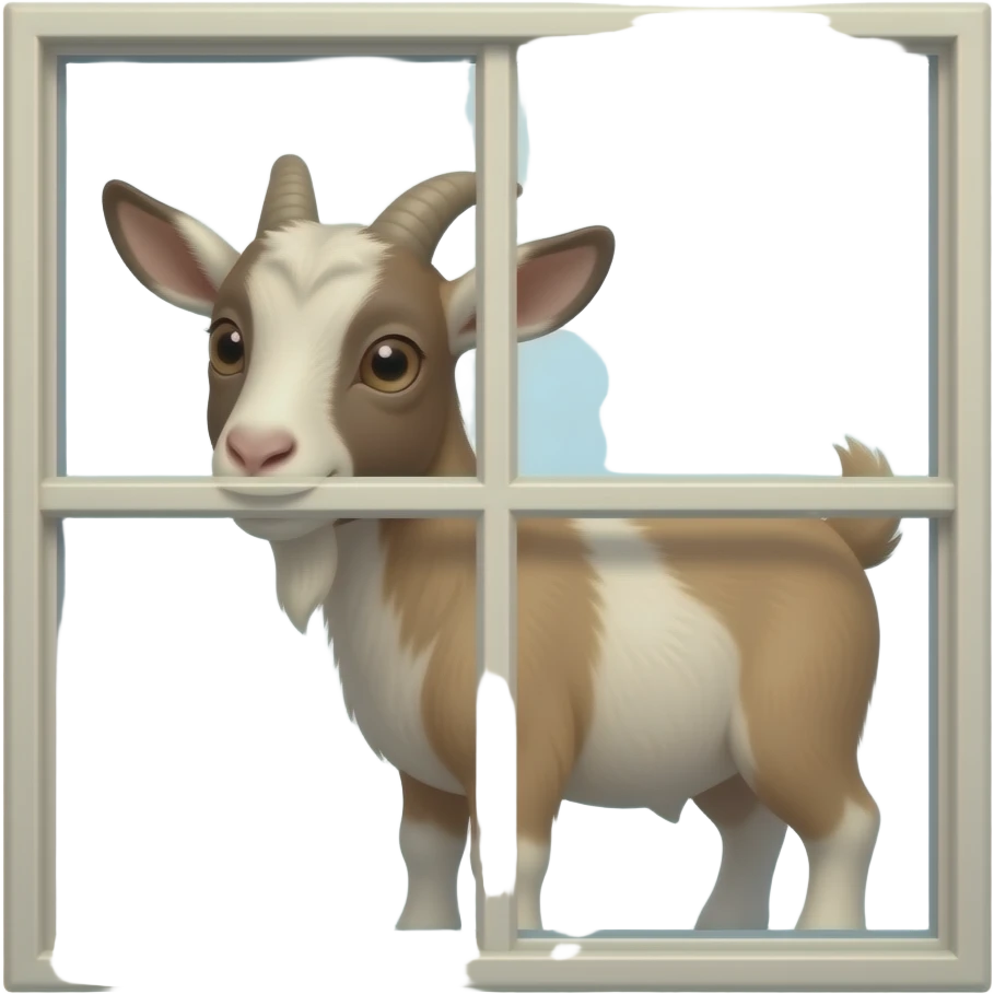 una cabrita mirando por la ventana emoji